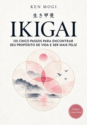 Ilustração autoral para a síntese de Ikigai: O segredo japonês para uma vida longa e feliz