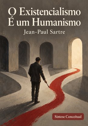 Ilustração autoral para a síntese de O existencialismo é um humanismo