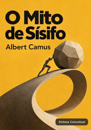 Ilustração autoral para a síntese de O mito de Sísifo