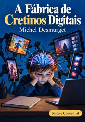 Ilustração autoral para a síntese de A fábrica de cretinos digitais
