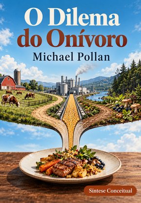 Ilustração autoral para a síntese de O dilema do onívoro