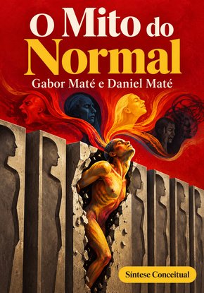 Ilustração autoral para a síntese de O mito do normal
